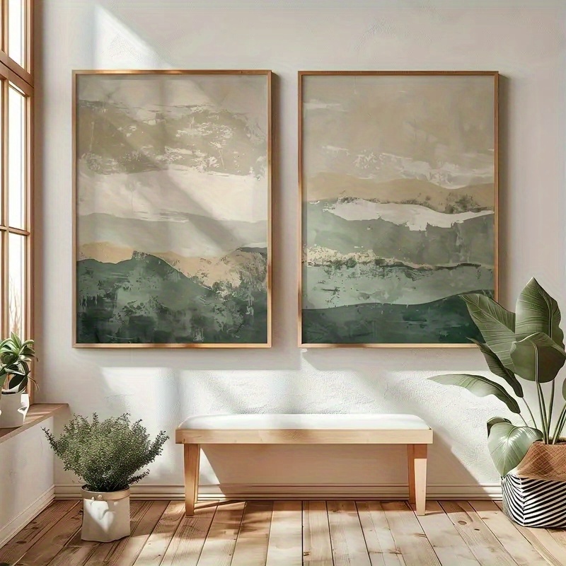 Japanese Lifestyle - 2pcs/set Wabi Sabi Abstract Geometric Canvas