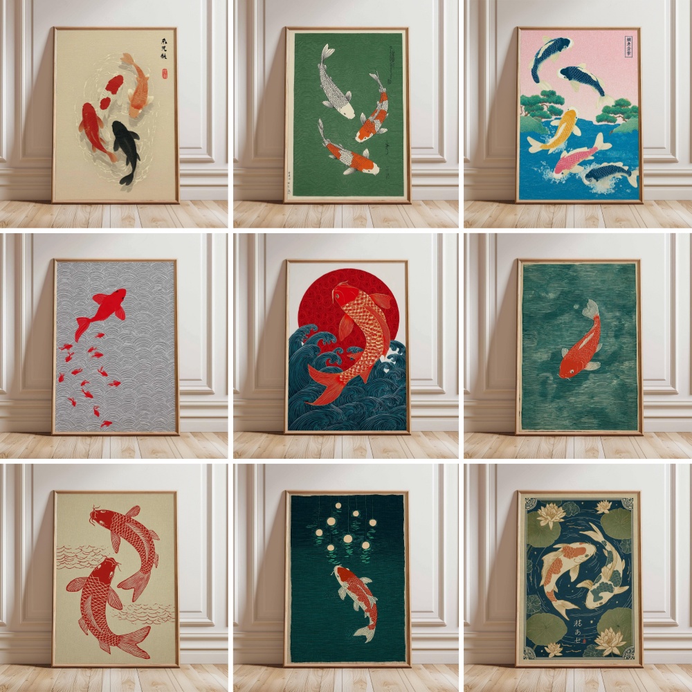 Japanese Zen Lifestyle - Japanese Koi Fish Poster Gold Fish