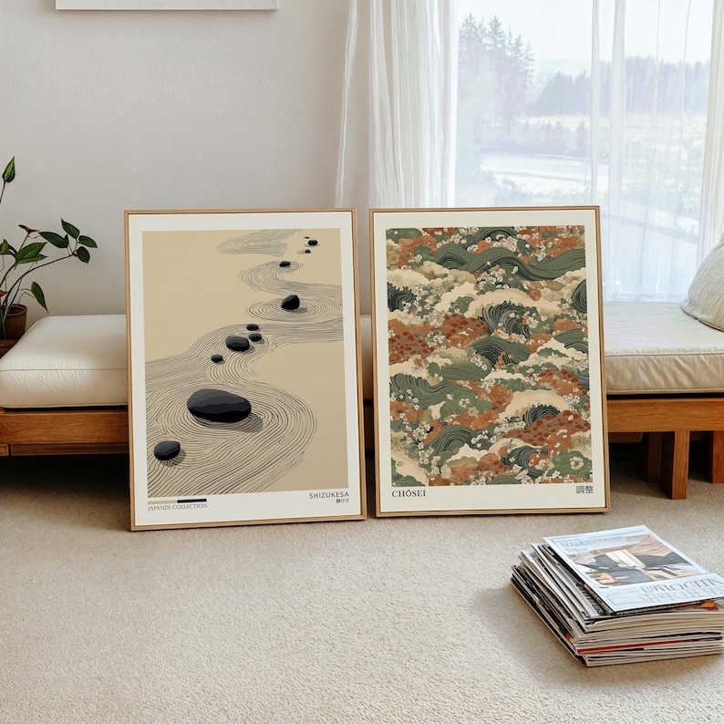 Japanese Lifestyle - 2pcs Japandi Zen Canvas Wall Art