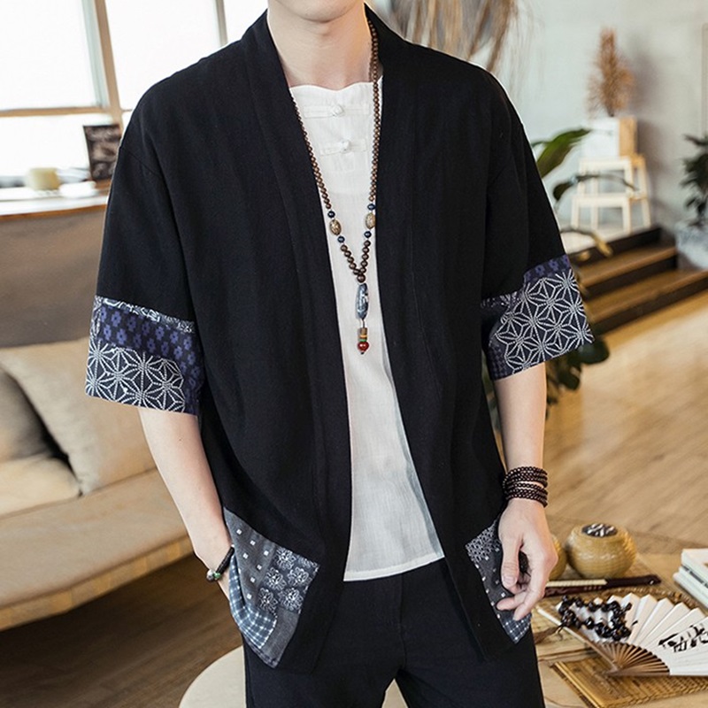 Japanese Lifestyle - Japanese Kimono Men Cardigan Streetwear Yukata