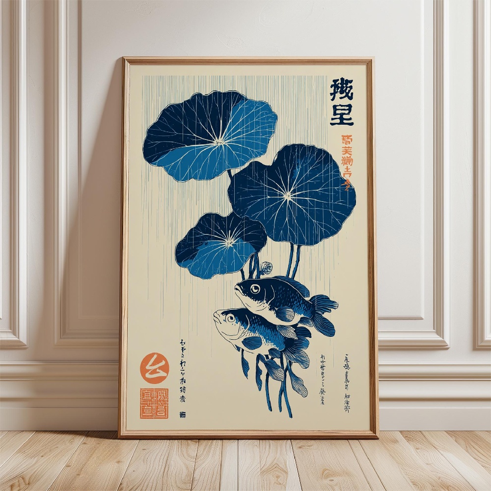 Gold Fish Poster Japanese Koi  - đánh giá và giá Japanese Zen Lifestyle
