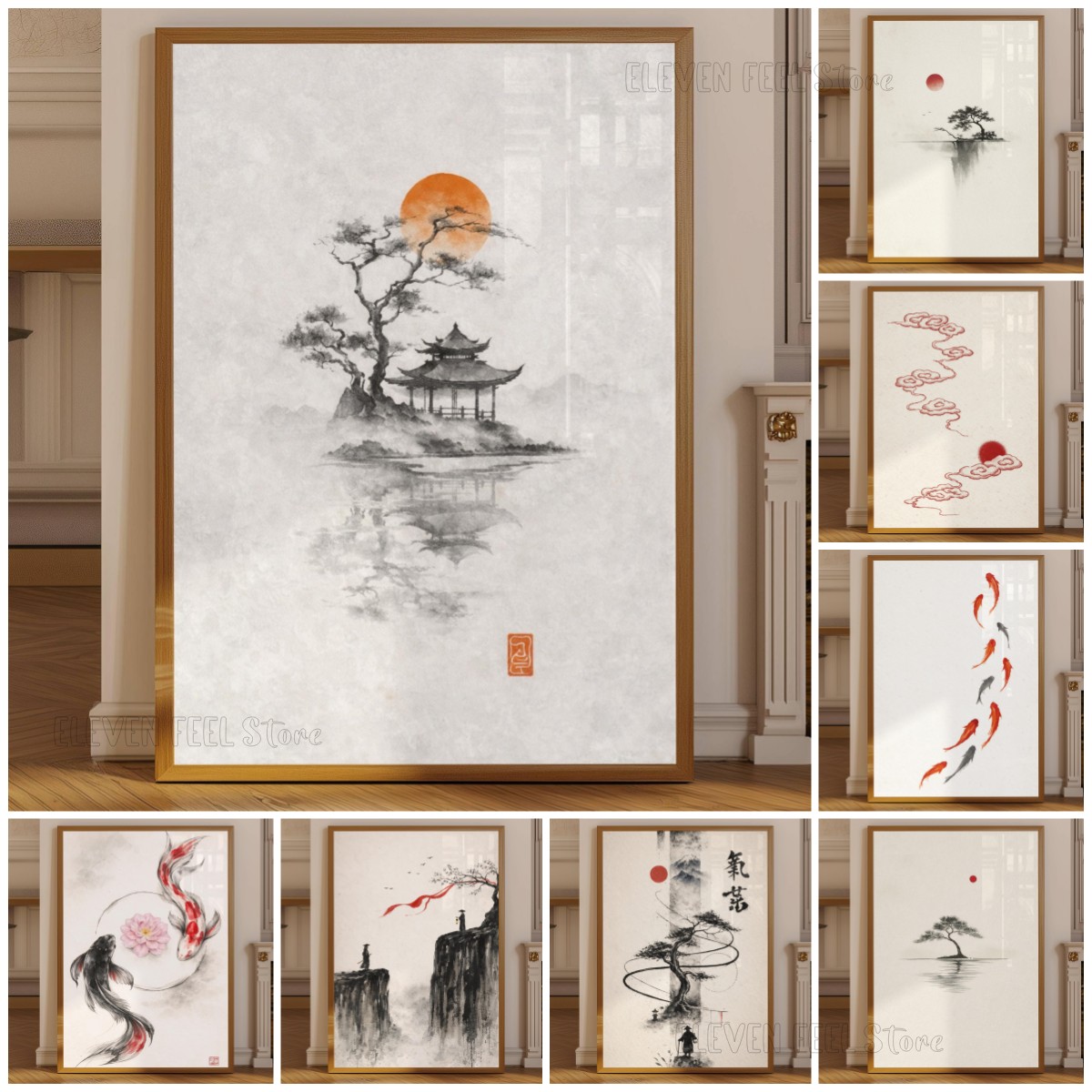 Japanese Ink Tree Poster Wabi  - đánh giá và giá Japanese Zen Lifestyle