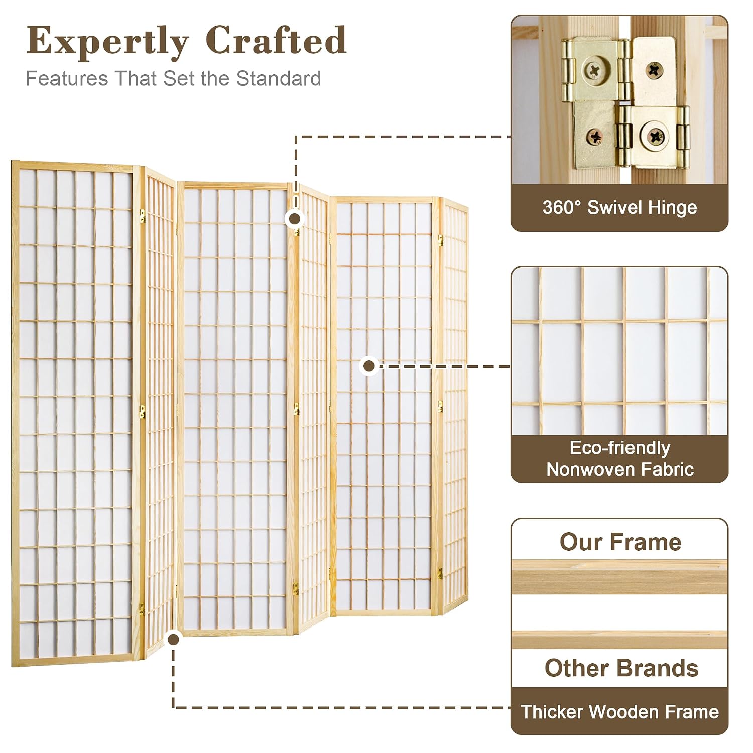 6 Panel Folding Room Divider P - đánh giá và giá Shoji Screen Divider
