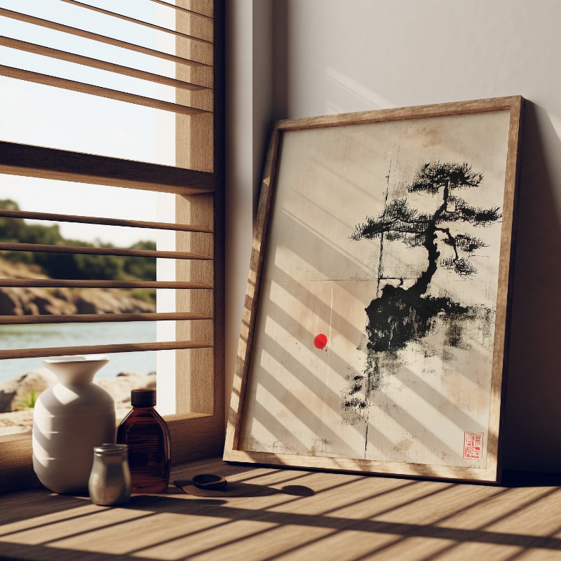 Japanese Ink Style Zen Bonzai  - đánh giá và giá Japanese Zen Lifestyle